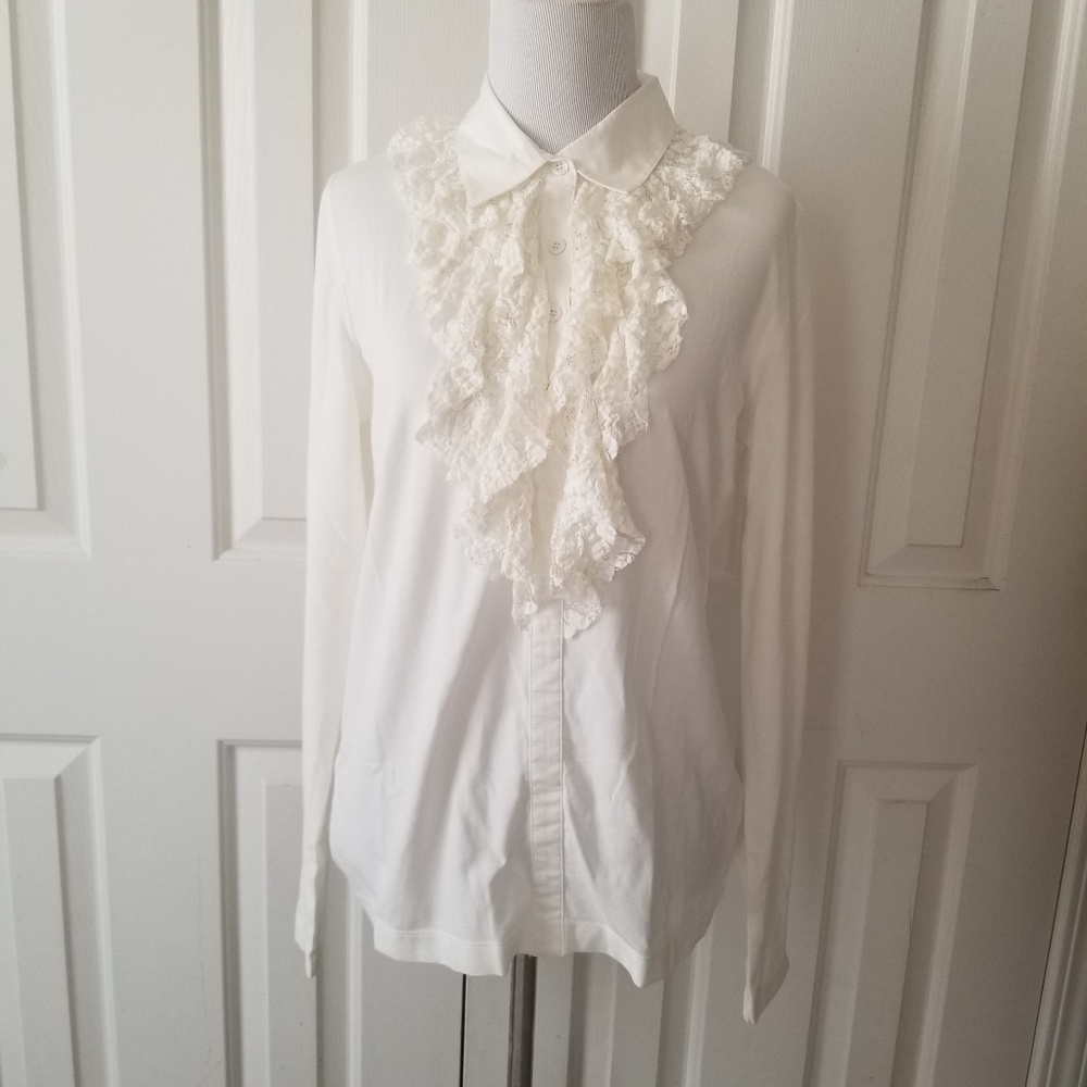 Cabi Long Sleeve Ruffle Shirt